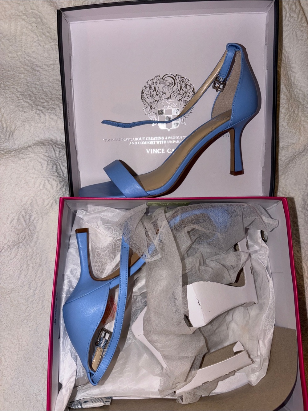 Vince Camuto Powder Blue Ankle-Strap Heels